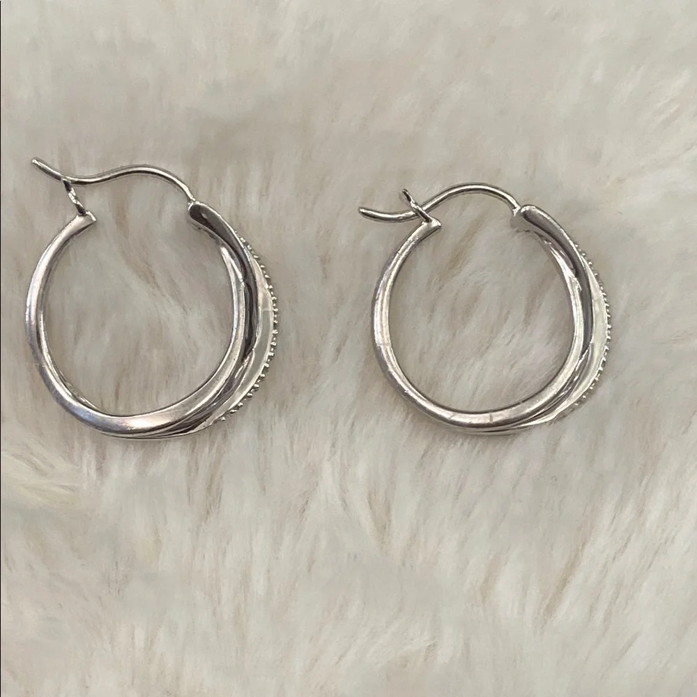 Diamond Accented Hoop Earrings